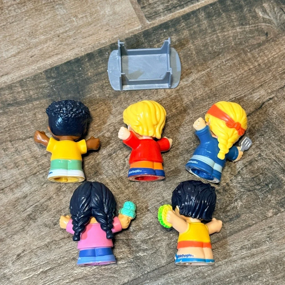 Fisher-Price Little People BBQ Cookout Figure Lot with Grill 6 Piece Set Multi